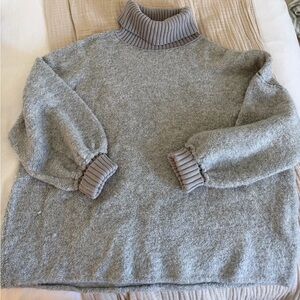 Free People Heather Gray Cowl Neck Sweater